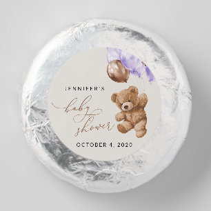 Teddy Bear, Baby Bear, Purple Balloon, Baby Shower Dipped Oreo Cookie Favors