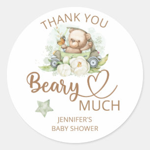 Teddy bear baby bear Thank you beary much Classic Classic Round Sticker
