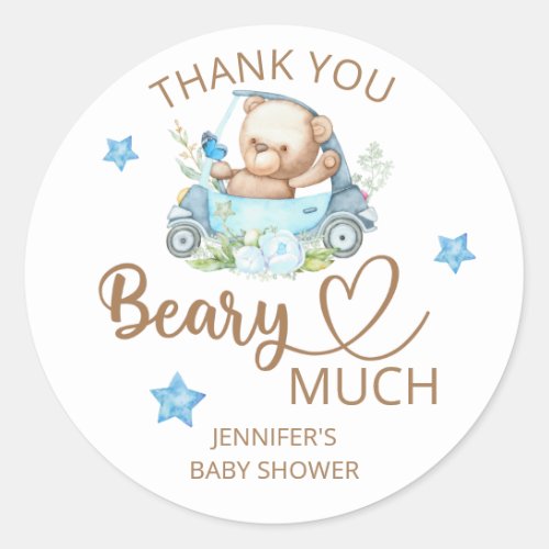 Teddy bear baby bear Thank you beary much Classic Round Sticker