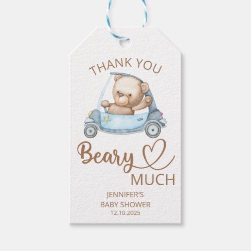 Teddy bear baby bear Thank you beary much Gift Tags