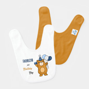 Teddy bear baby bib