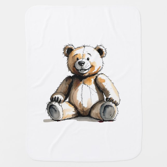 Teddy Bear Baby Blanket (Front)