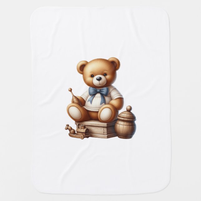 Teddy bear baby blanket (Front)