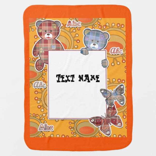 Teddy bear, baby blanket (Front)