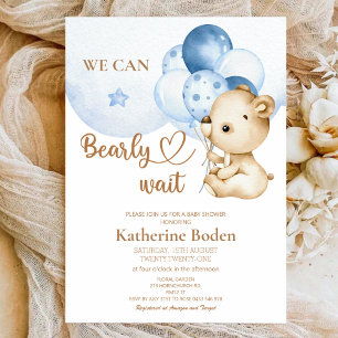 Teddy Bear Baby Boy Baby Shower Invitation