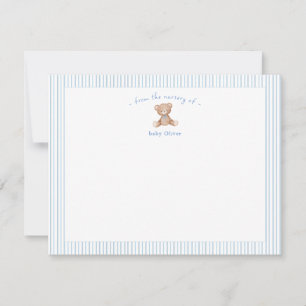 Teddy Bear Baby Boy blue Thank You Card