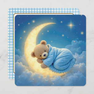 Teddy Bear Baby Boy Shower Invitation