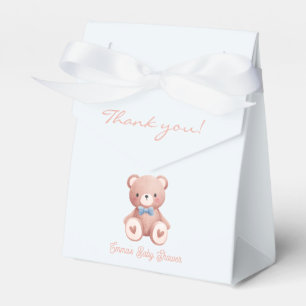 Teddy Bear Baby Boy Shower - Soft Blue Stars Favor Boxes