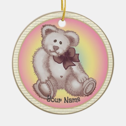 Teddy Bear baby Ceramic Ornament