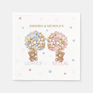 Teddy Bear Baby Gender Reveal Napkins