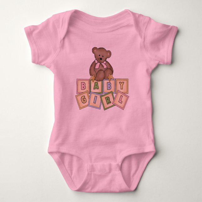 Teddy Bear Baby Girl Infant's Creeper (Front)