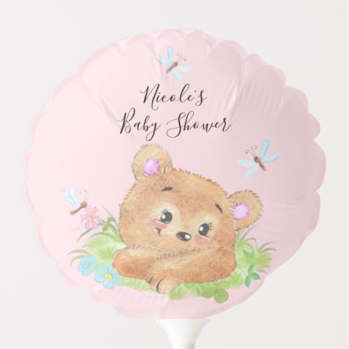 Teddy Bear Baby Girl Pink Shower  Balloon