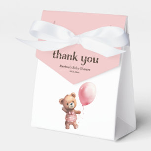 Teddy Bear Baby Girl Shower Favor Box