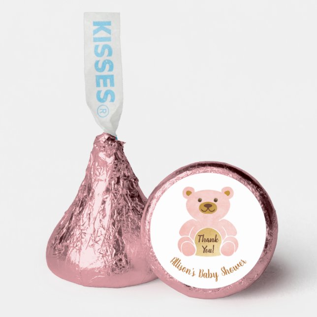 Teddy Bear Baby Girl Shower Hershey®'s Kisses® (Front)