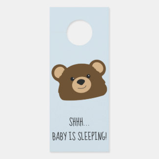 Teddy Bear Baby is Sleeping Door Hanger