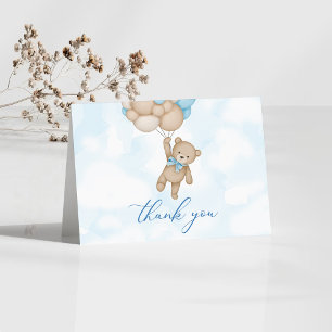 Teddy Bear Baby Letterpress Thank You Card