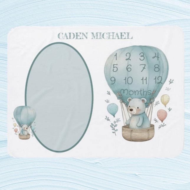 Teddy Bear Baby Milestone Special Times Blanket (Creator Uploaded)