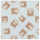 Teddy Bear Baby Nursery Kids Cute Blue Fabric