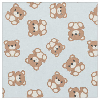 Teddy Bear Baby Nursery Kids Cute Blue Fabric
