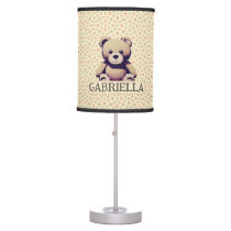 Teddy bear baby nursery lamp personalized