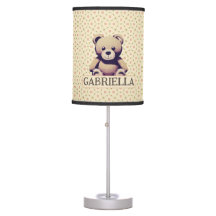 Teddy bear baby nursery lamp personalized