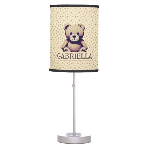 Teddy bear baby nursery lamp personalized