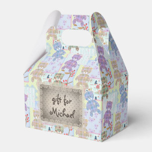 Teddy bear, baby pattern favor boxes