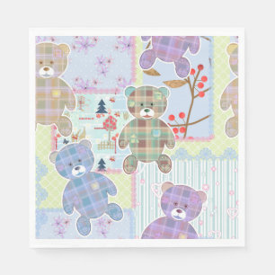 Teddy bear, baby pattern napkins