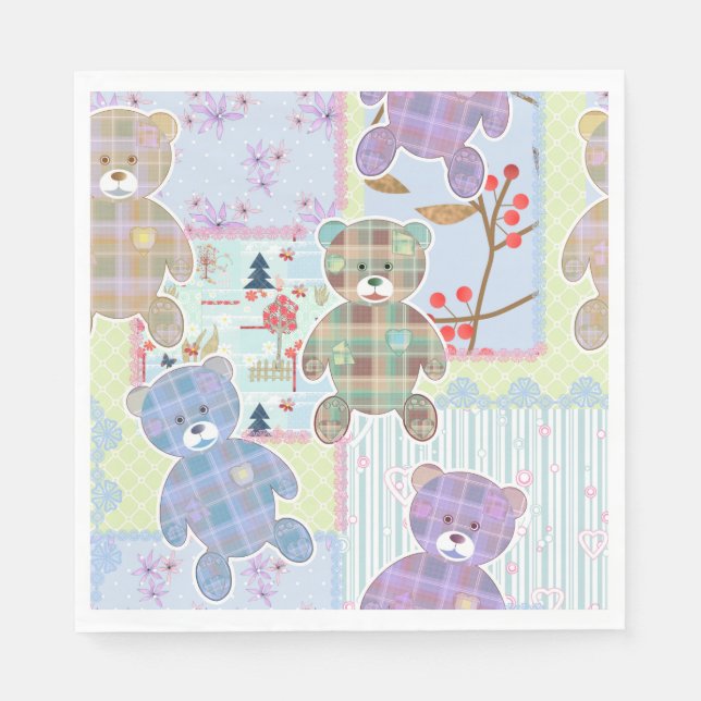 Teddy bear, baby pattern napkins (Front)