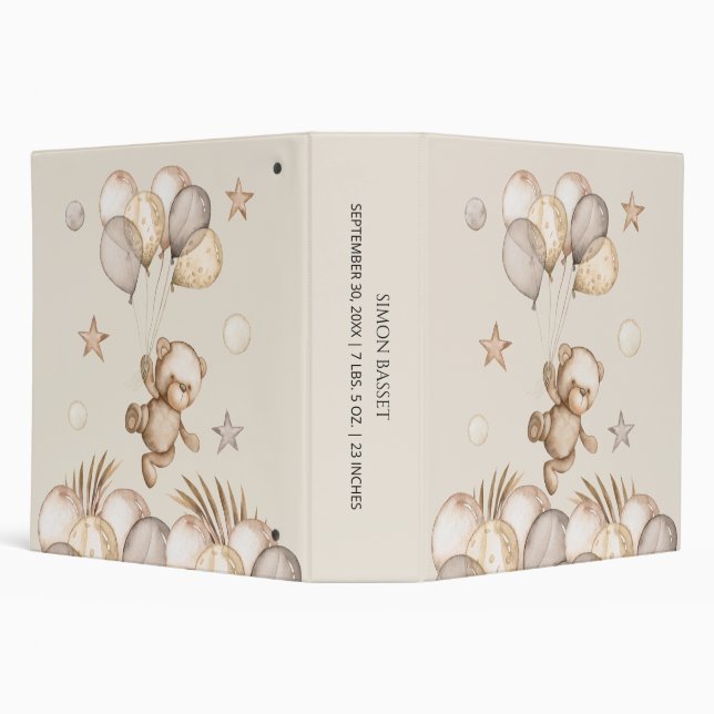 Teddy Bear Baby Photo Album 3 Ring Binder (Background)