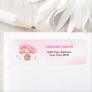 Teddy Bear Baby Shower Address Label