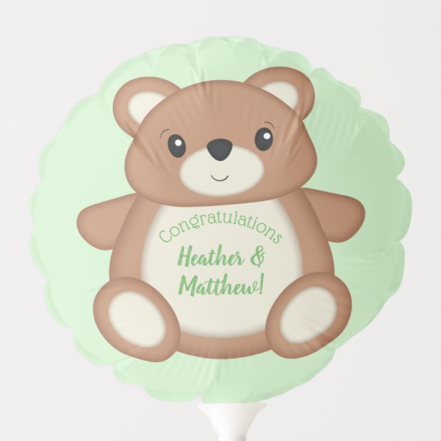 Teddy Bear Baby Shower Balloon (Front)