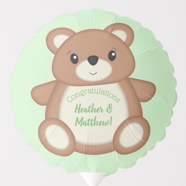 Teddy Bear Baby Shower Balloon (Front)