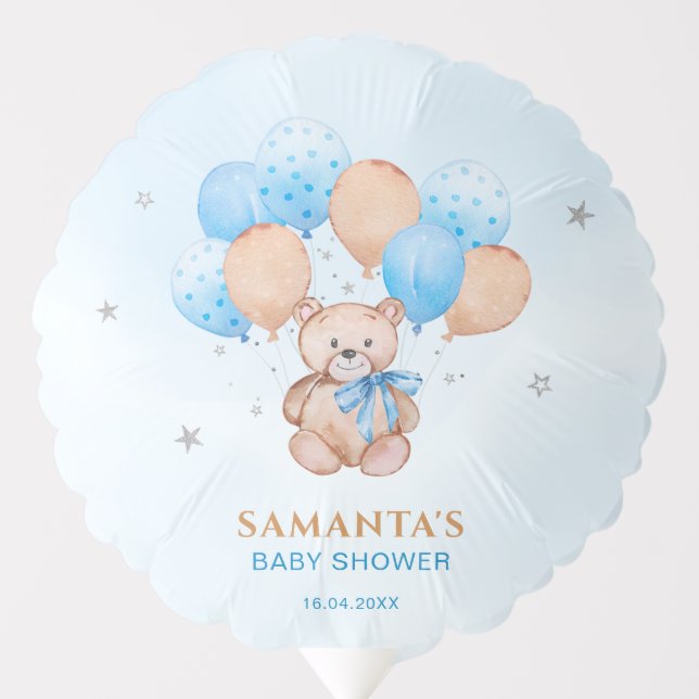 Teddy Bear Baby Shower Balloon (Front)