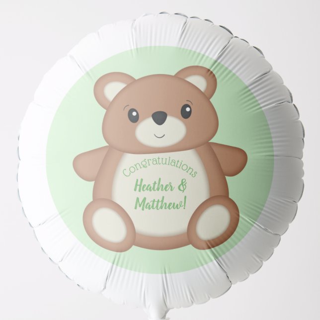 Teddy Bear Baby Shower Balloon (Front)