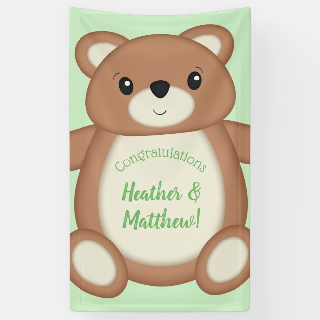 Teddy Bear Baby Shower Banner (Vertical)