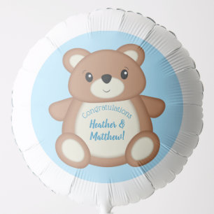 Teddy Bear Baby Shower Blue Boy Balloon