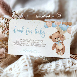 Teddy Bear Baby Shower book for baby enclosure car Card