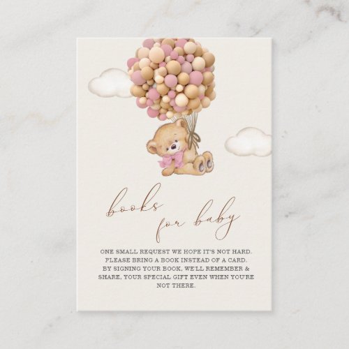 Teddy Bear Baby Shower Book Request Enclosure Card