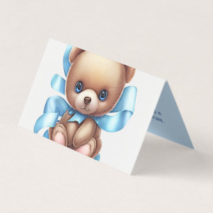 Teddy Bear Baby Shower Book Request Folded Card
