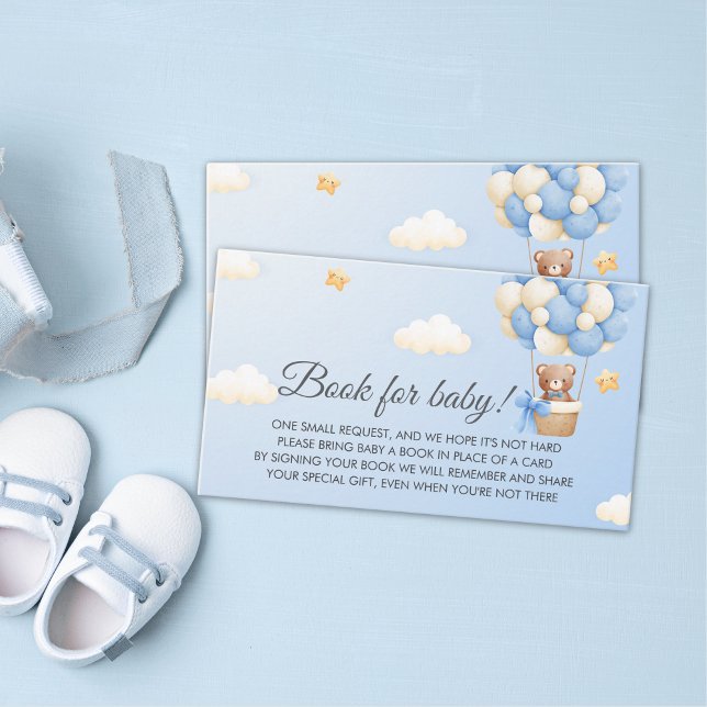 Teddy Bear Baby Shower Books for Baby | Boy Shower Enclosure Card (Creator Uploaded)