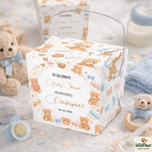 Teddy Bear Baby Shower Boy Cute Blue Bear Favor Boxes