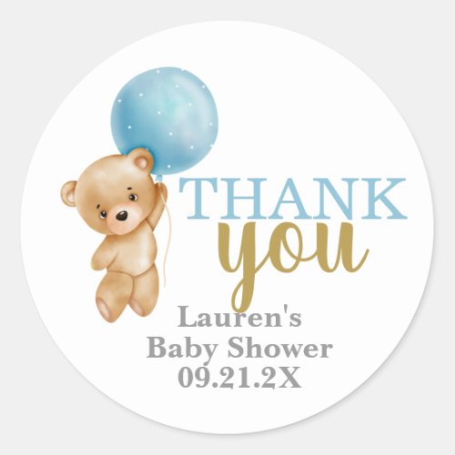 Teddy Bear Baby Shower Boy Favor Tags