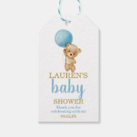 Teddy Bear Baby Shower Boy Gift Tag