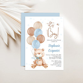 Teddy Bear Baby shower boy Invitation
