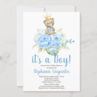 Teddy Bear Baby Shower Boy Invitation