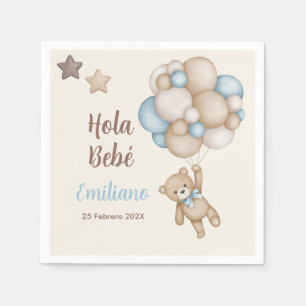Teddy Bear Baby Shower Boy Spanish Napkins
