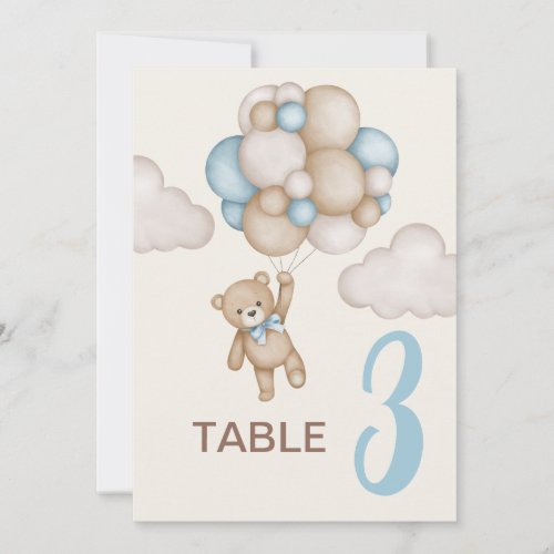 Teddy Bear Baby Shower Boy table sign Invitation