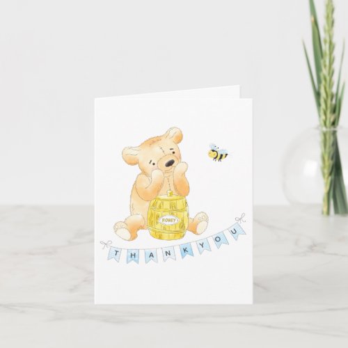 Teddy Bear Baby Shower Boy Thank You Note Card
