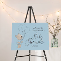 Teddy Bear Baby Shower Boy Welcome